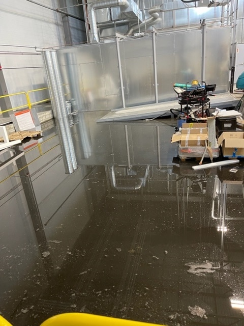 commercial building water removal process after a flood